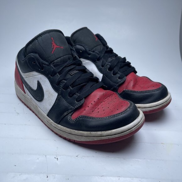 Nike Air Jordan 1 Low White/Black-Varsity Red-White 553558-161 Size 8 - Picture 1 of 16